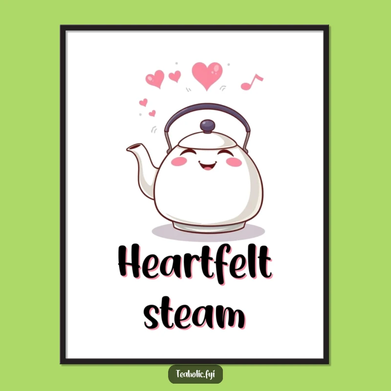 Funny Tea Kettle Digital Art Print, Instant Heartwarming Decor