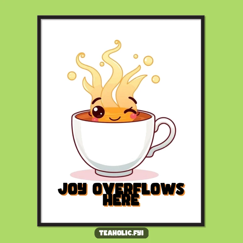Funny Cheerful Tea Digital Art: Instant Warmth for Your Space