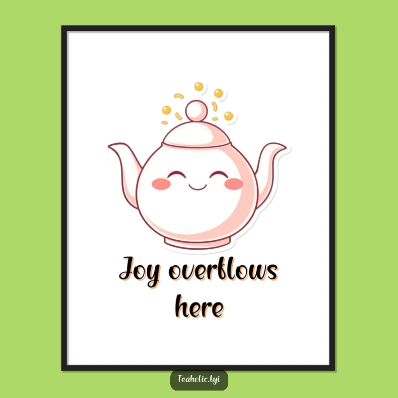 Funny Joyful Teapot Digital Art: Printable Happiness!
