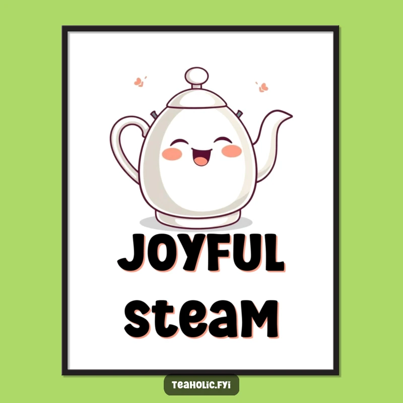 Funny Giggling Tea Kettle Digital Art: Instant Whistling Decor Gift