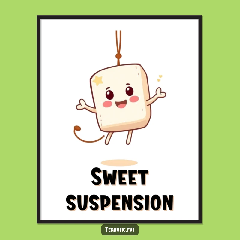 Funny Sugar Cube Digital Art: Bouncing Character for Instant Sweetness