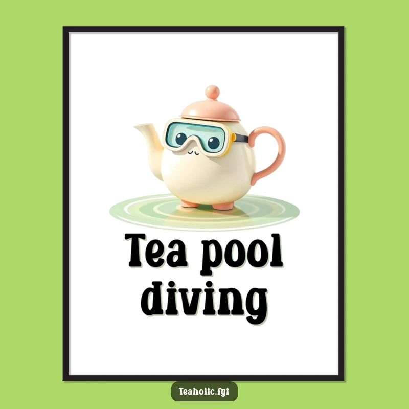 Funny Teapot Snorkel Digital Art: Instant Adventure Download Funny Gift!