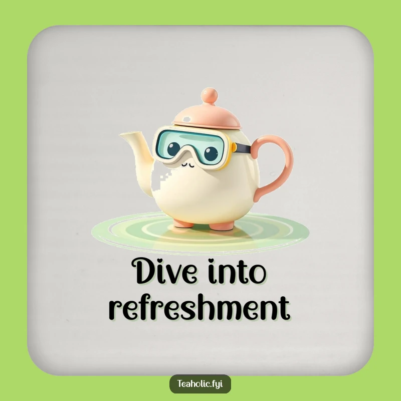Funny Teapot Snorkel Coaster: Protect Surfaces with Adventure Funny Gift!