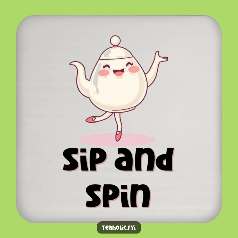 Funny Ballet Teapot Coaster Set - Protect Surfaces with Pirouetting Character Art - Sweet Funny Gift!