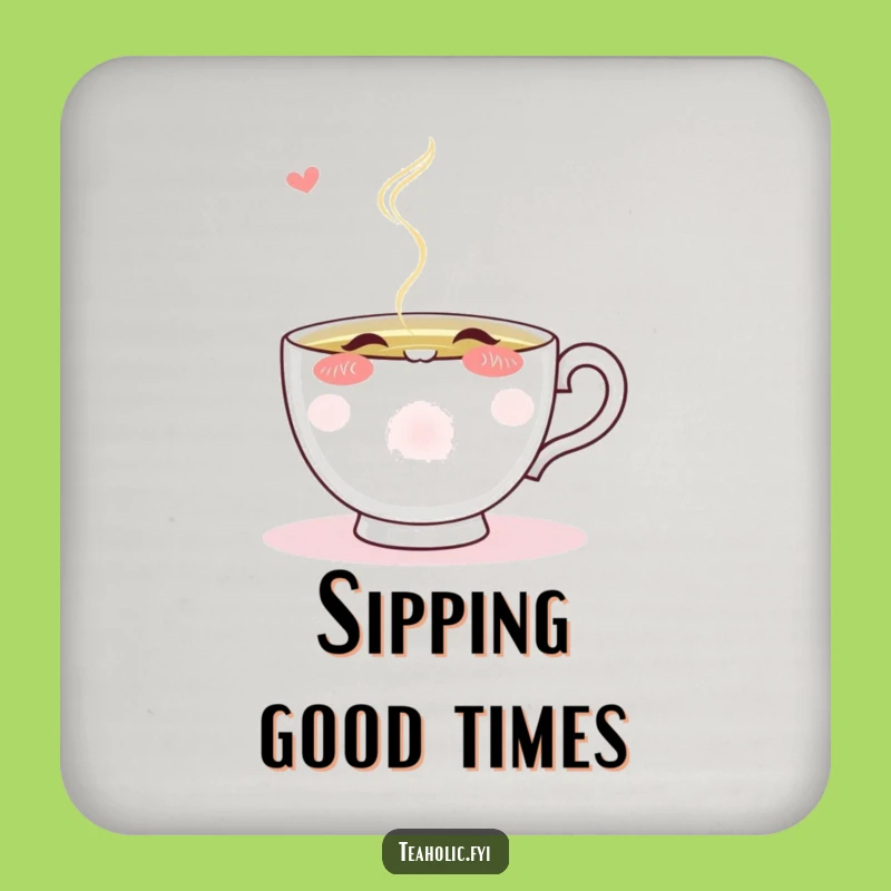 Funny Blushing Teacup Sip Coaster: Keep Surfaces Happy and Dry