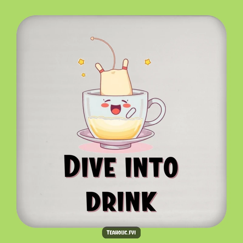 Funny Drink Coaster - Tea Bag Somersault Table Protector Gift