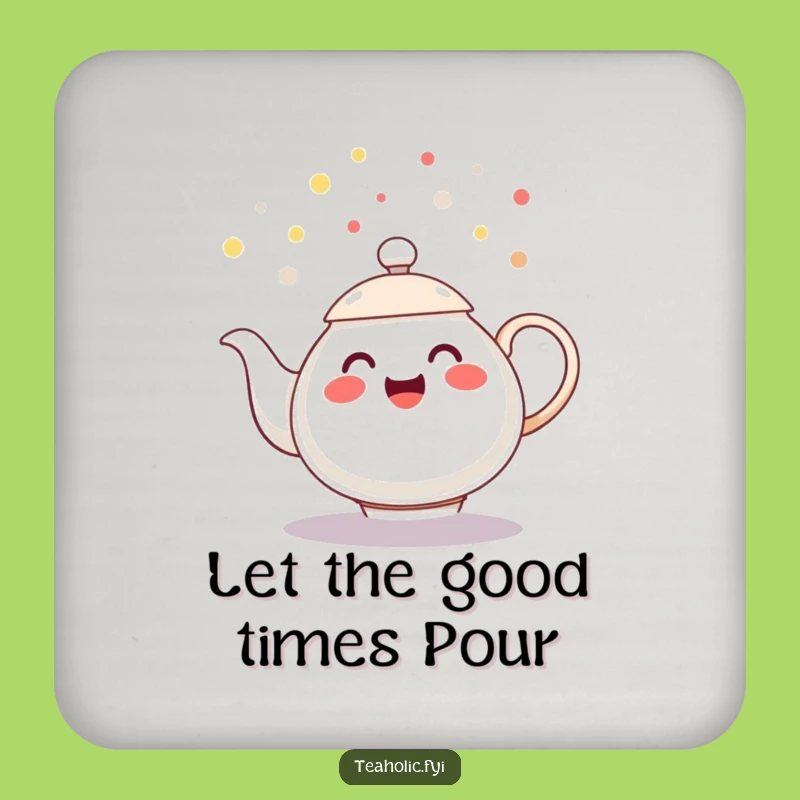 Funny Drink Coaster - Teapot Confetti Table Protector Gift