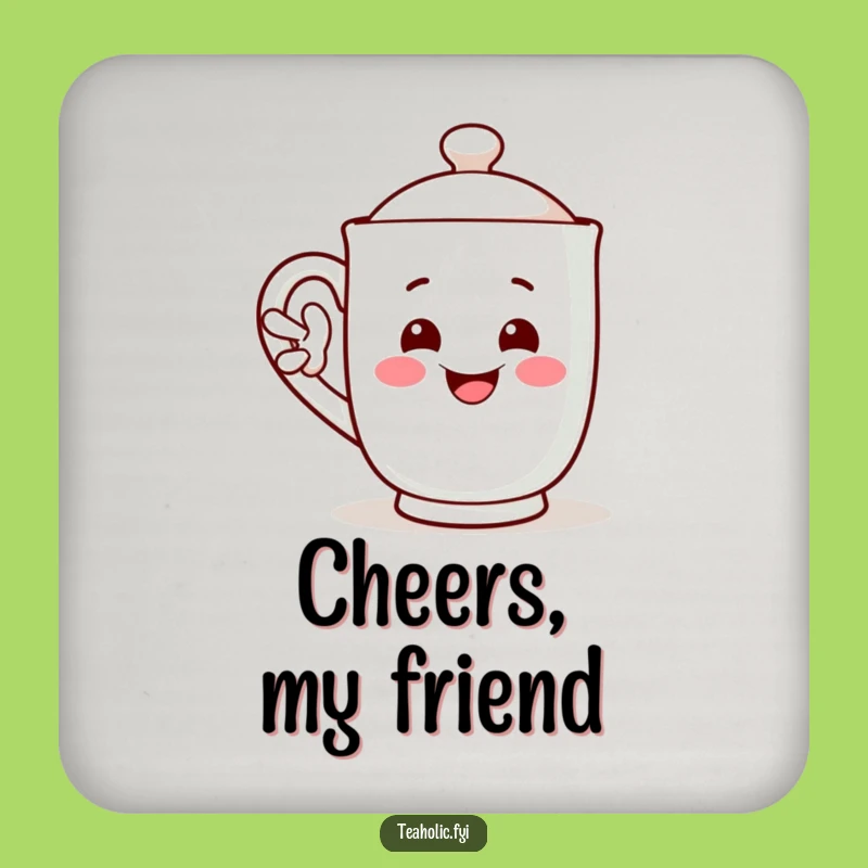 Funny Drink Coaster - Waving Mug Handle Table Protector Gift