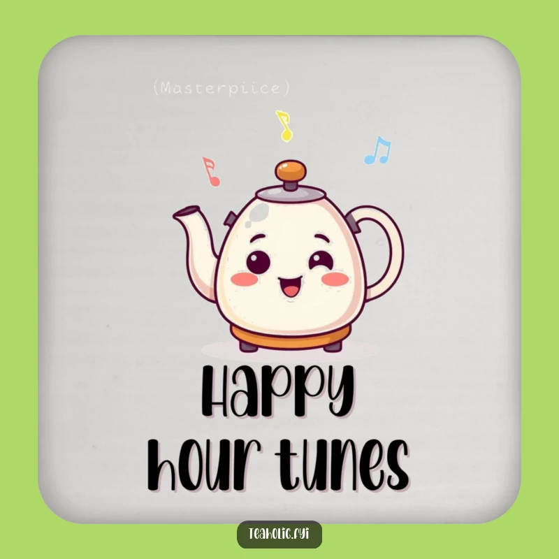 Funny Smiling Kettle Cheerful Tune Coaster – Table Protector Musical Gift
