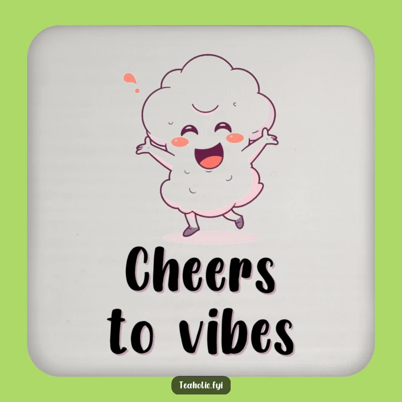 Funny Steam Cloud Happy Dance Coaster Set - Protect Surfaces with Hilarious Character Art