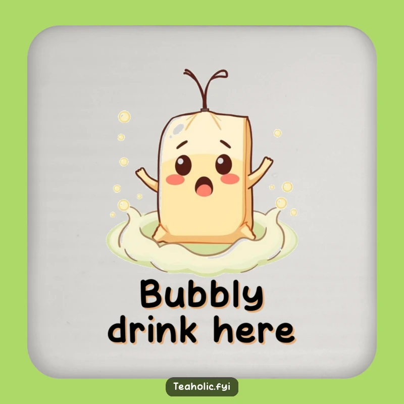Funny Surprised Teabag Float Coaster: Protect Surfaces with Humor