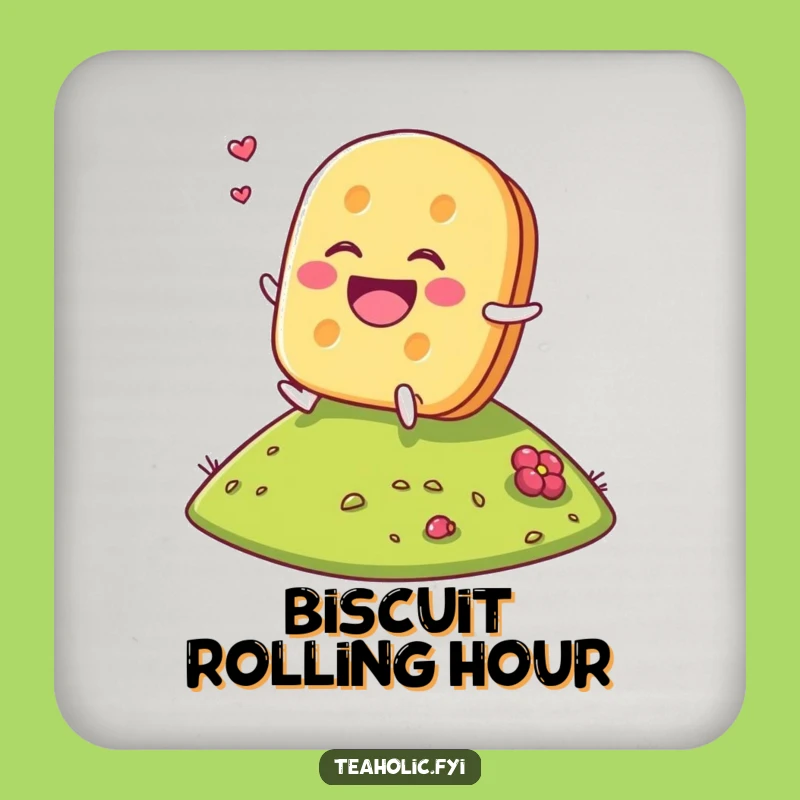Funny Tea Biscuit Coasters: Laughing Roll Designs for Hilarious Drink Protection Gift