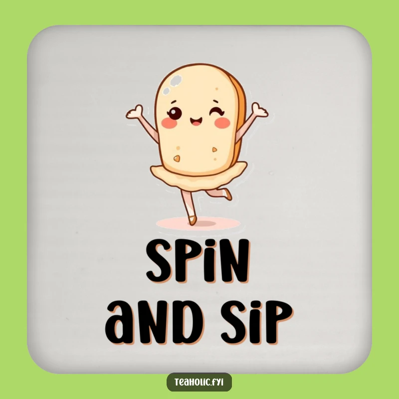 Funny Tea Biscuit Pirouette Coaster: Protect Surfaces with Balletic Charm!