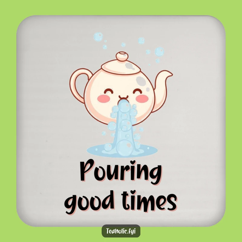 Funny Teapot Bubbles Coaster: Protect Surfaces with Bubbly Merriment
