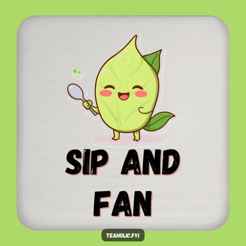 Funny Tea Leaf Fanning Spoon Coaster: Protect Surfaces with Humor