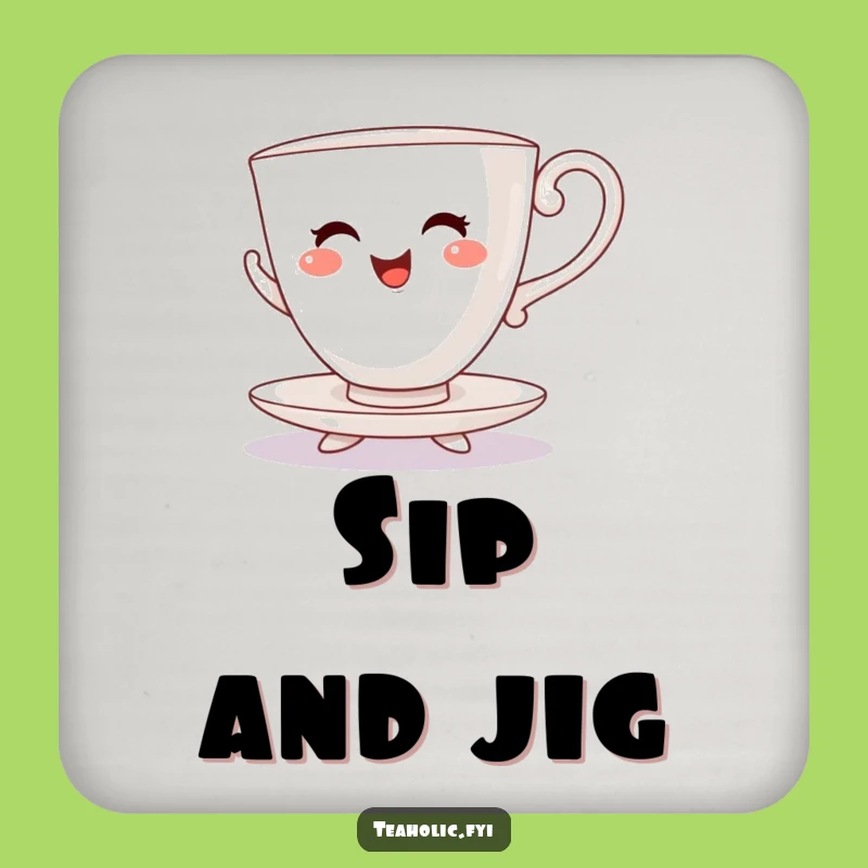 Funny Teacup Jig Dancer Coaster - Protect Surfaces with Fun