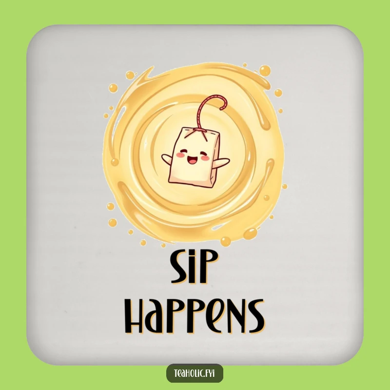 Funny Drink Coaster - Tea Bag Vortex Table Protector Gift