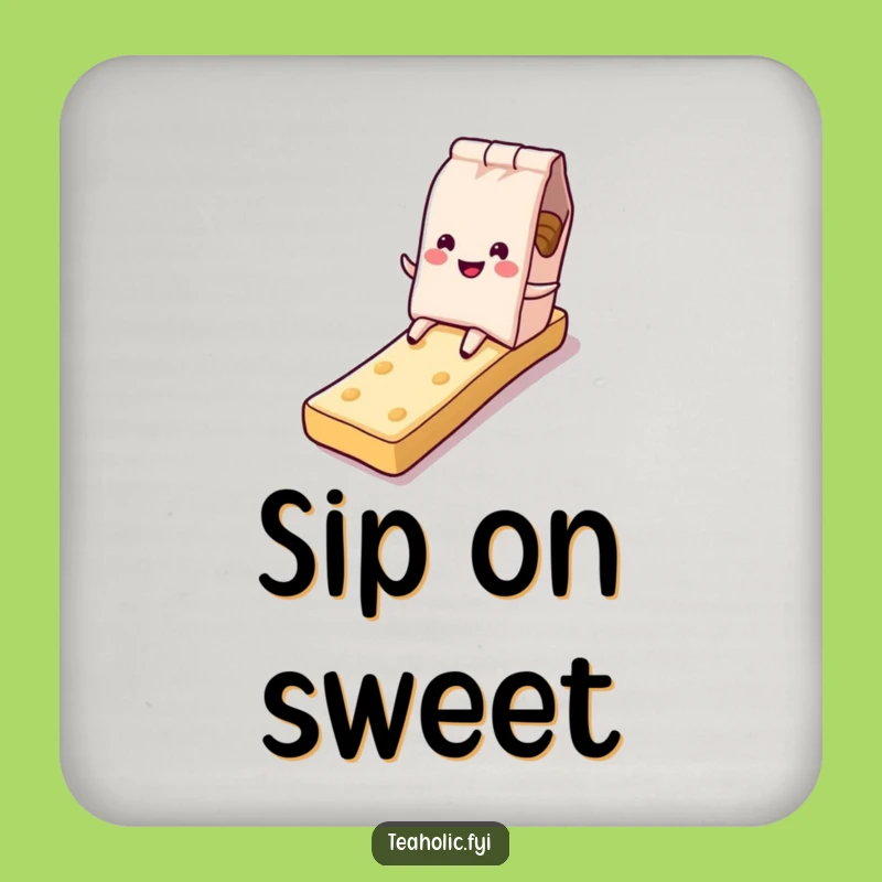 Funny Tea Bag Biscuit Slide Coaster: Sweet Protection Funny Gift!