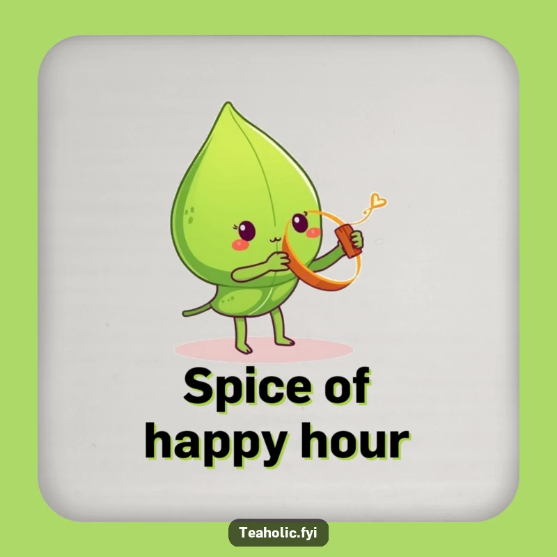 Funny Tea Leaf Cinnamon Yo-Yo Coaster: Protect Surfaces with Playful Style Funny Gift!