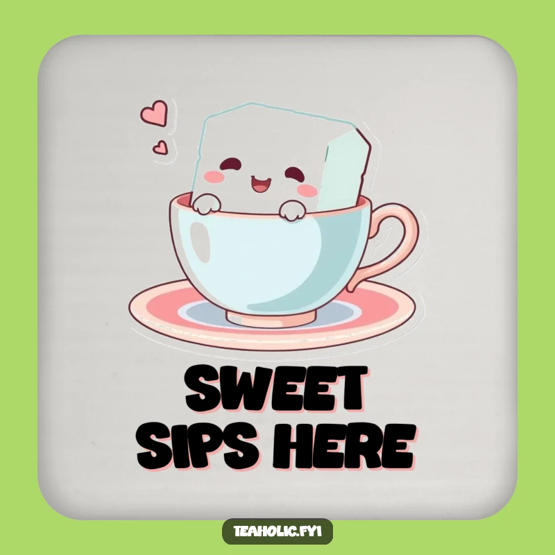 Funny Sugar Cube Swim Coaster - Charming Character Teacup Protection for Humorous Tables