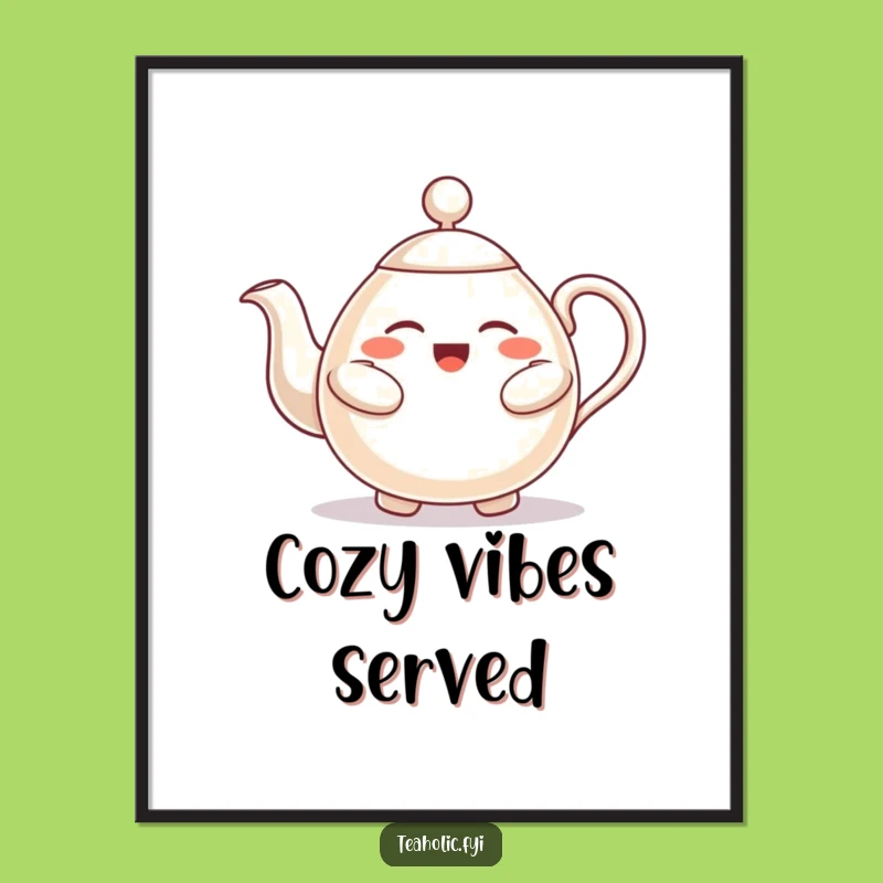 Funny Hugging Teapot Poster - Adorable Wall Art for Cozy Vibes!