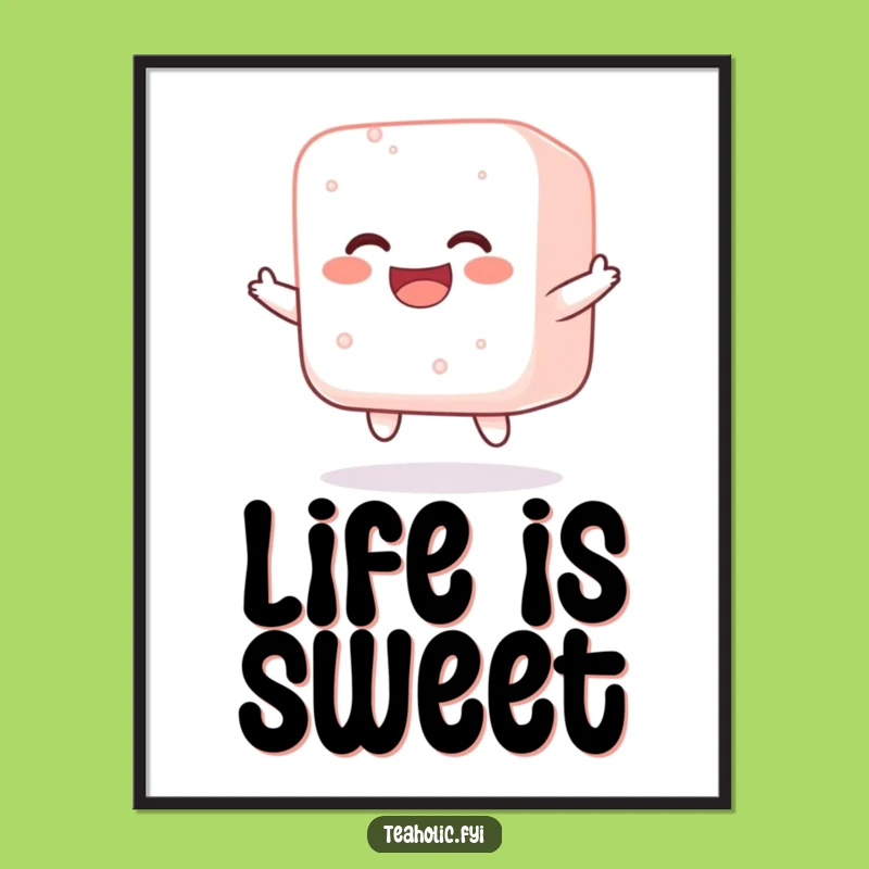 Funny Jolly Sugar Cube Poster: Bouncing Sweet Art Gift!