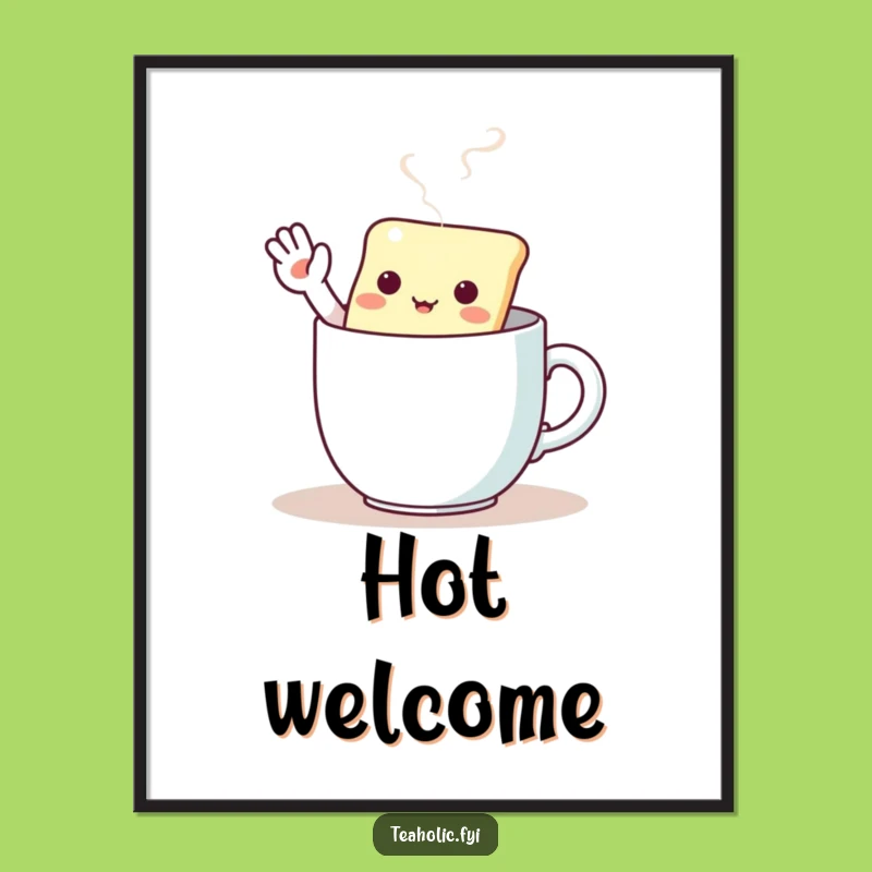 Funny Kawaii Tea Bag Poster - Cute & Cheerful Wall Art