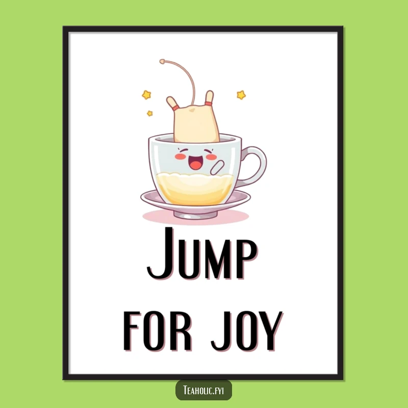 Funny Poster - Tea Bag Somersault Art Print Gift