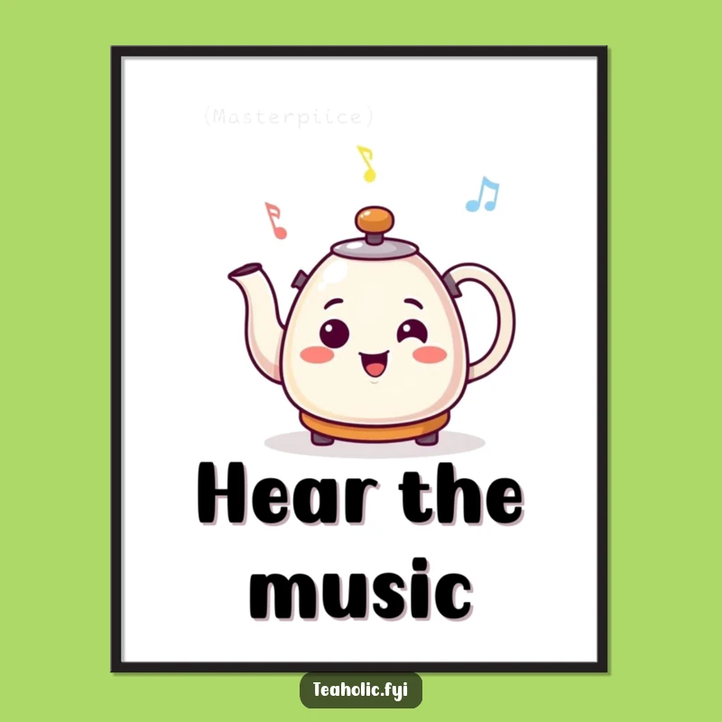 Funny Smiling Kettle Cheerful Tune Poster – Musical Wall Art Gift