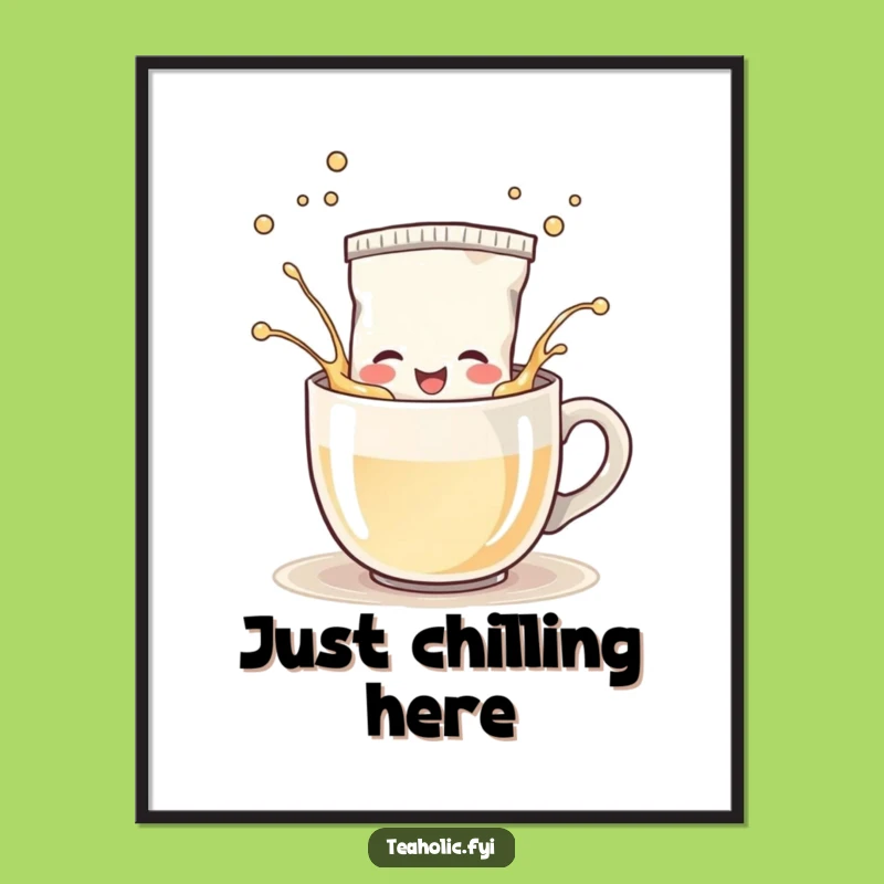 Funny Tea Bag Splash Poster: Bring Joyful Art to Your Walls