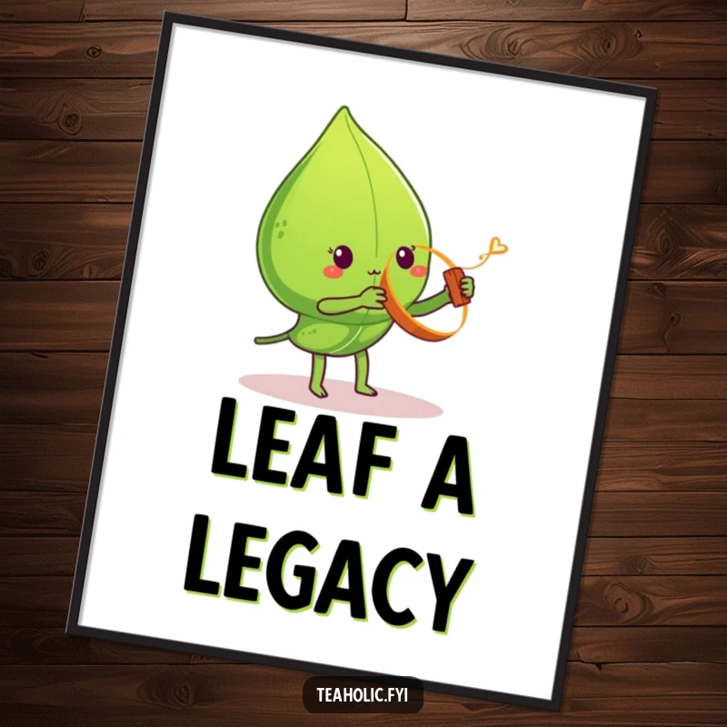 Funny tea leaf poster, character spinning cinnamon stick yo-yo, dynamic and humorous wall art, ideal funny gift.