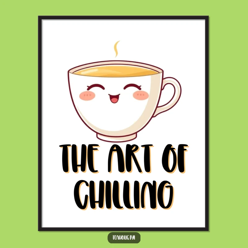 Funny Teacup Character Poster: Cheerful Art and a Perfect Funny Gift