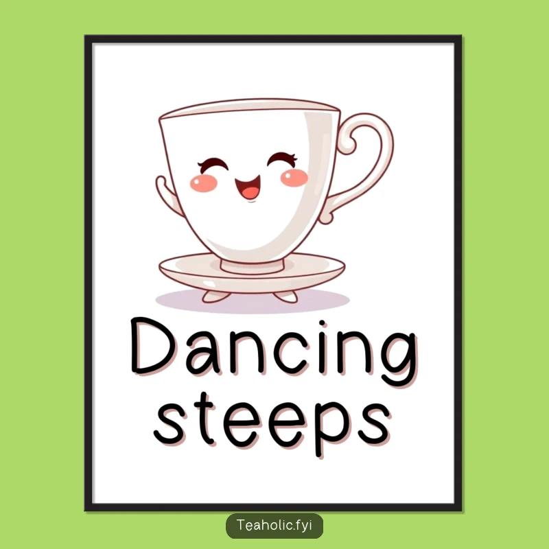 Funny Teacup Jig Dancer Poster - Whimsical Wall Art