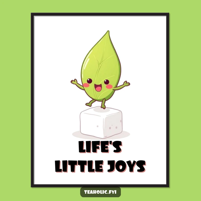 Funny Tea Leaf Bouncing Poster, Brighten Your Walls with Joyful Art