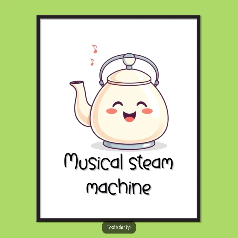 Funny Whistling Tea Kettle Poster - Wall Art That Sings with Joy