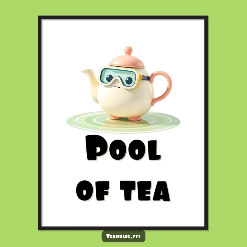 Funny Teapot Snorkel Poster: Dive into Delightful Decor Funny Gift!