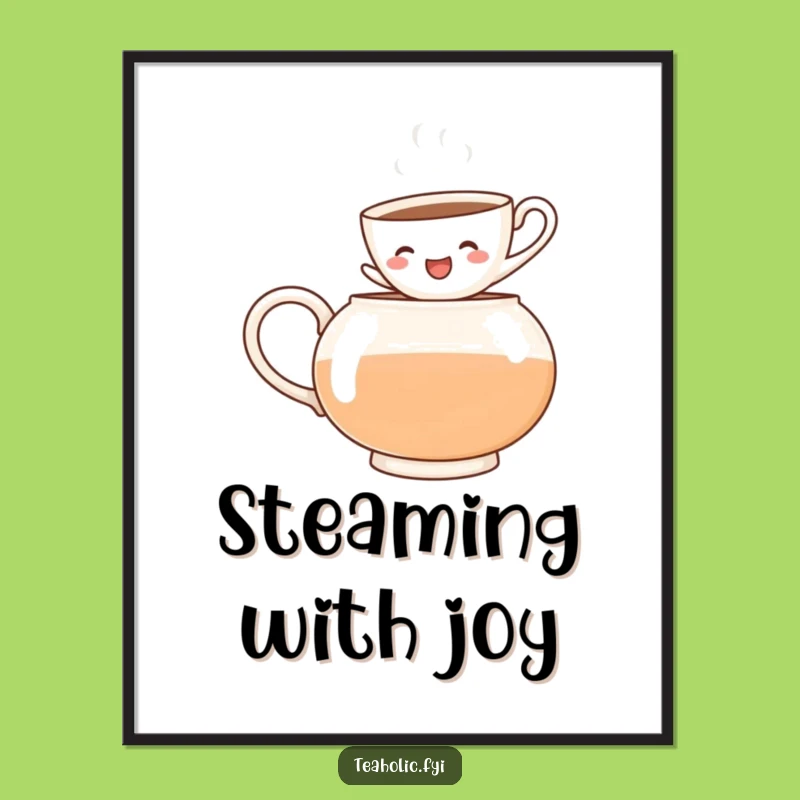 Funny Teacup Jumps Poster: Lively Decor - Instant Funny Gift Download