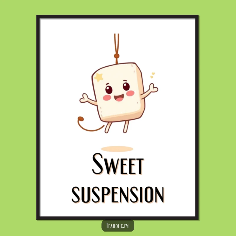 Funny Sugar Cube Poster: Bouncing Character Art for Sweet Decor
