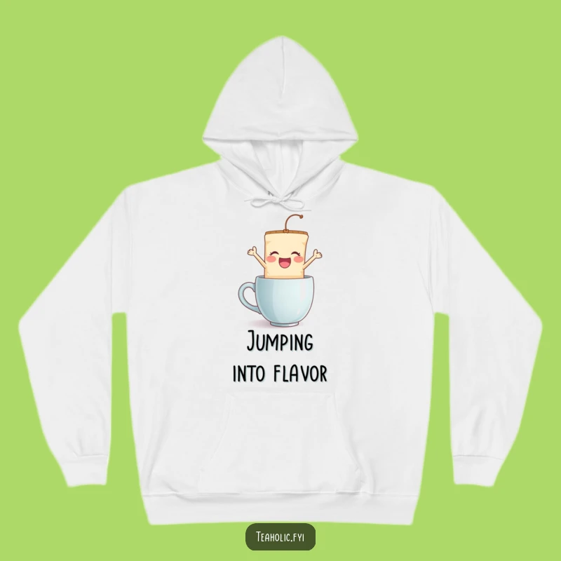Funny Tea Bag Jump Hoodie - Cozy Leaping Character Sweatshirt - Awesome Funny Gift!