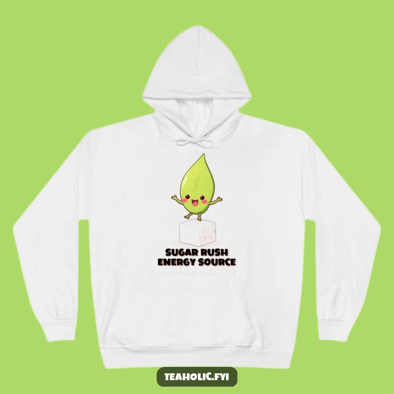 Cozy Funny Tea Leaf Bouncing Hoodie, Warm Up with a Smile