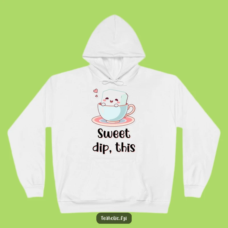 Funny Sugar Cube Swim Hoodie - Cozy Character Teacup Apparel for Humorous Warmth
