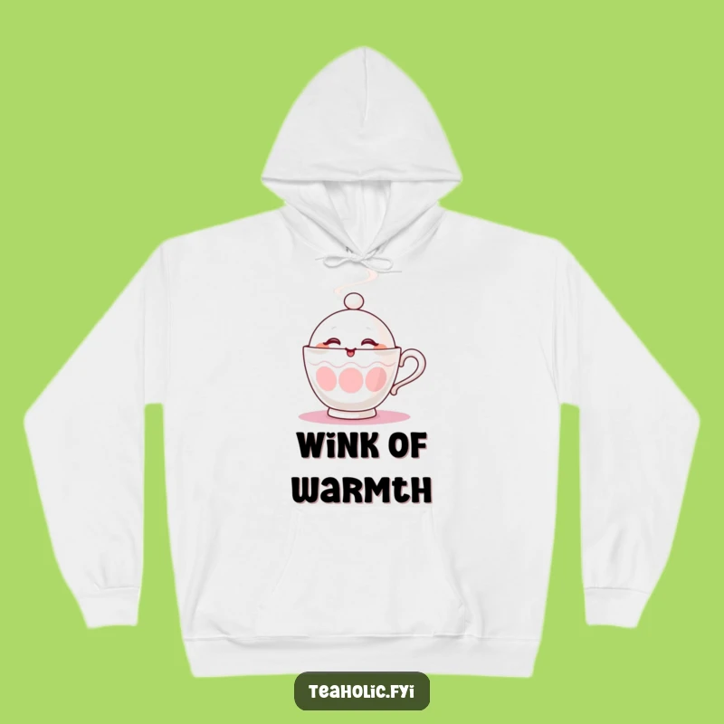 Funny Winking Teacup Hoodie - Cozy Steam, Playful Comfort Gift!