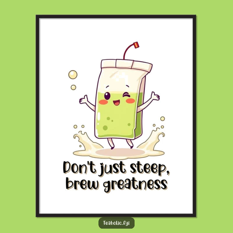 Free Printable Wall Art: Tea Bag Dance Funny Downloadable Decor, Lively Art!