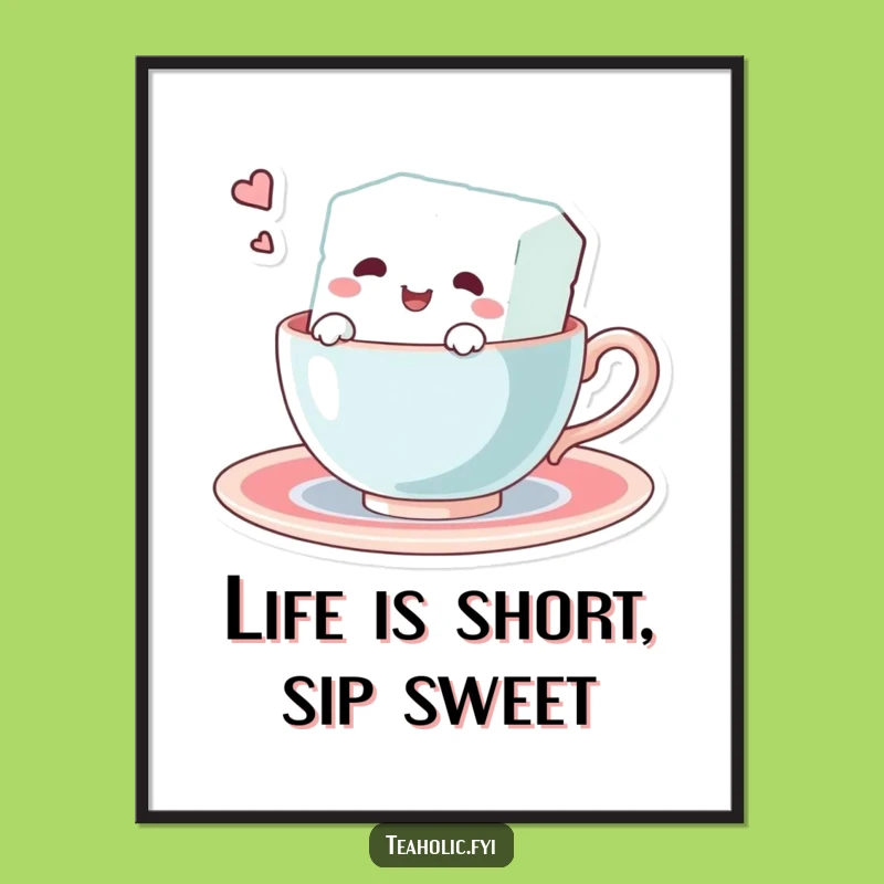 Funny Free Printable Wall Art: Sugar Cube Teacup Swim, Whimsical Downloadable Decor!