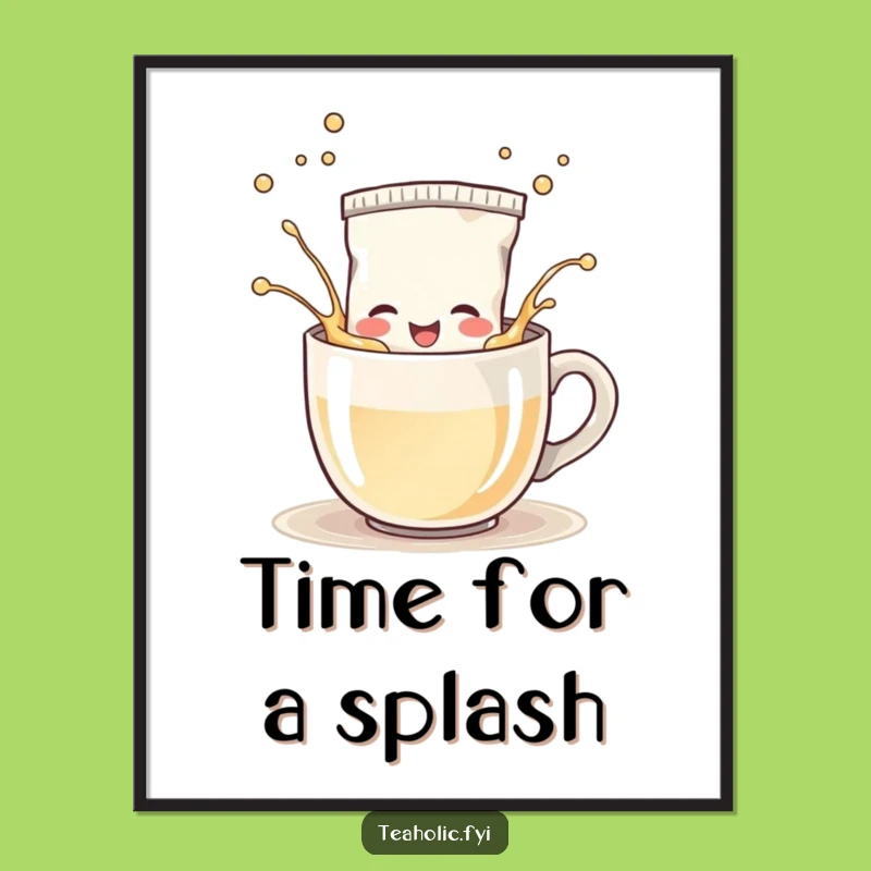 Funny Free Printable Wall Art: Tea Bag Splash Fun Downloadable Art