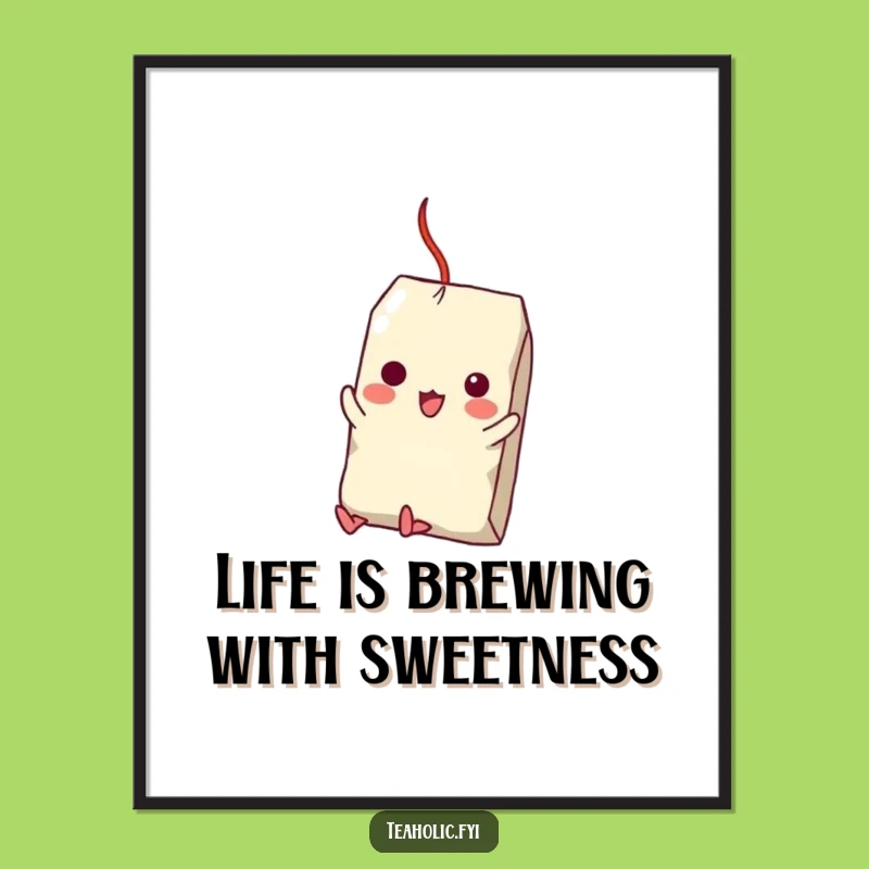 Funny Free Printable Wall Art: Tea Bag Swinging, Hilarious Sugar Cube Downloadable Decor
