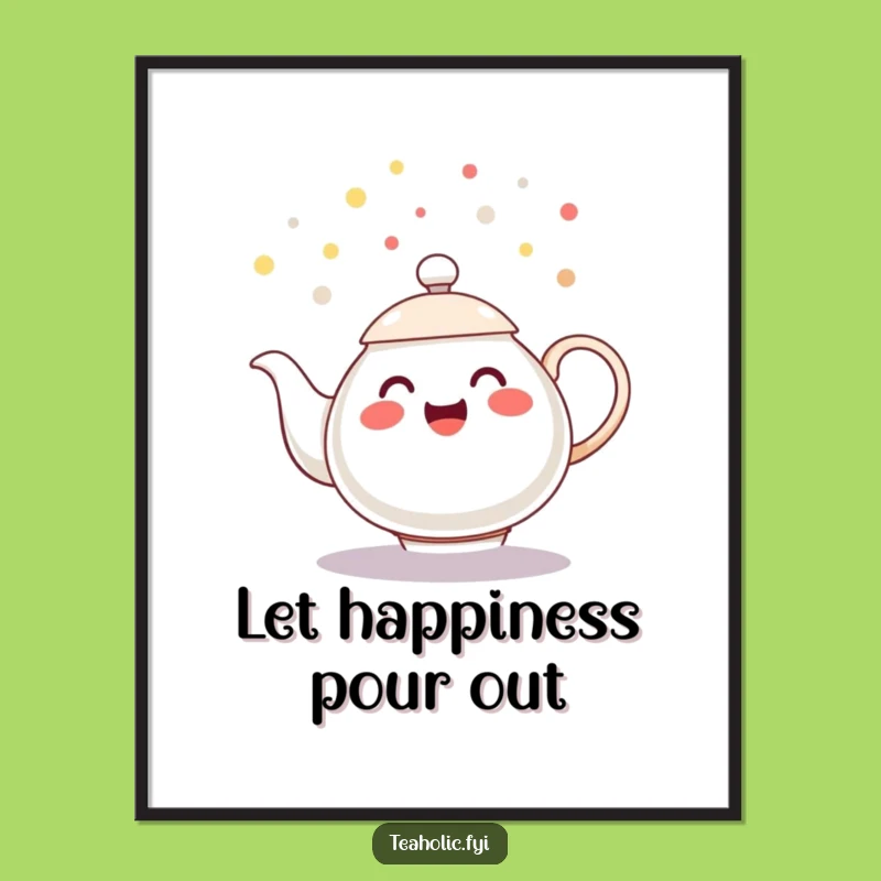 Funny Free Printable Wall Art: Teapot Confetti - Quirky Downloadable Decor