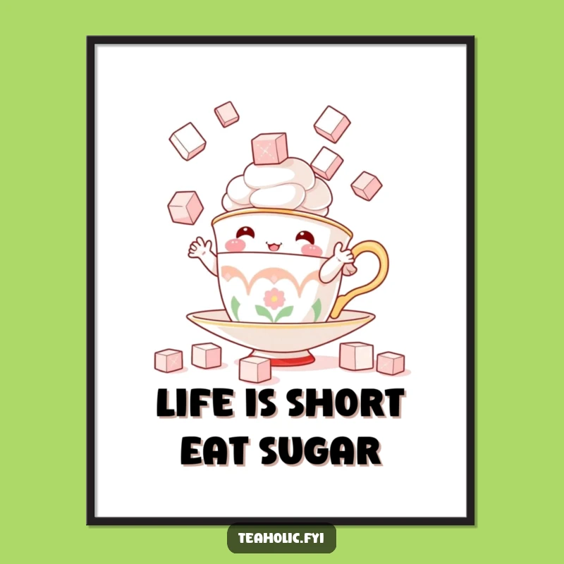 Funny Free Printable Wall Art: Juggling Teacup, Whimsical Downloadable Decor Gift