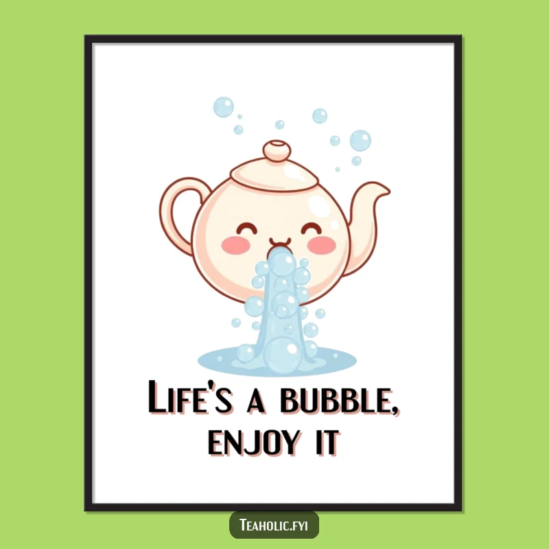Funny Free Printable Wall Art: Bubbling Teapot - Downloadable Decor!