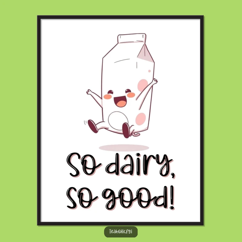 Funny Free Printable Wall Art: Milk Carton Somersault Downloadable Decor Gift